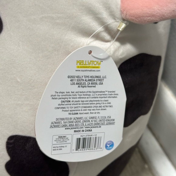 Squishmallows Colin Valentines Cow kellytop 16” XL Plush Stuff Animals 2022 NWT - Picture 5 of 8